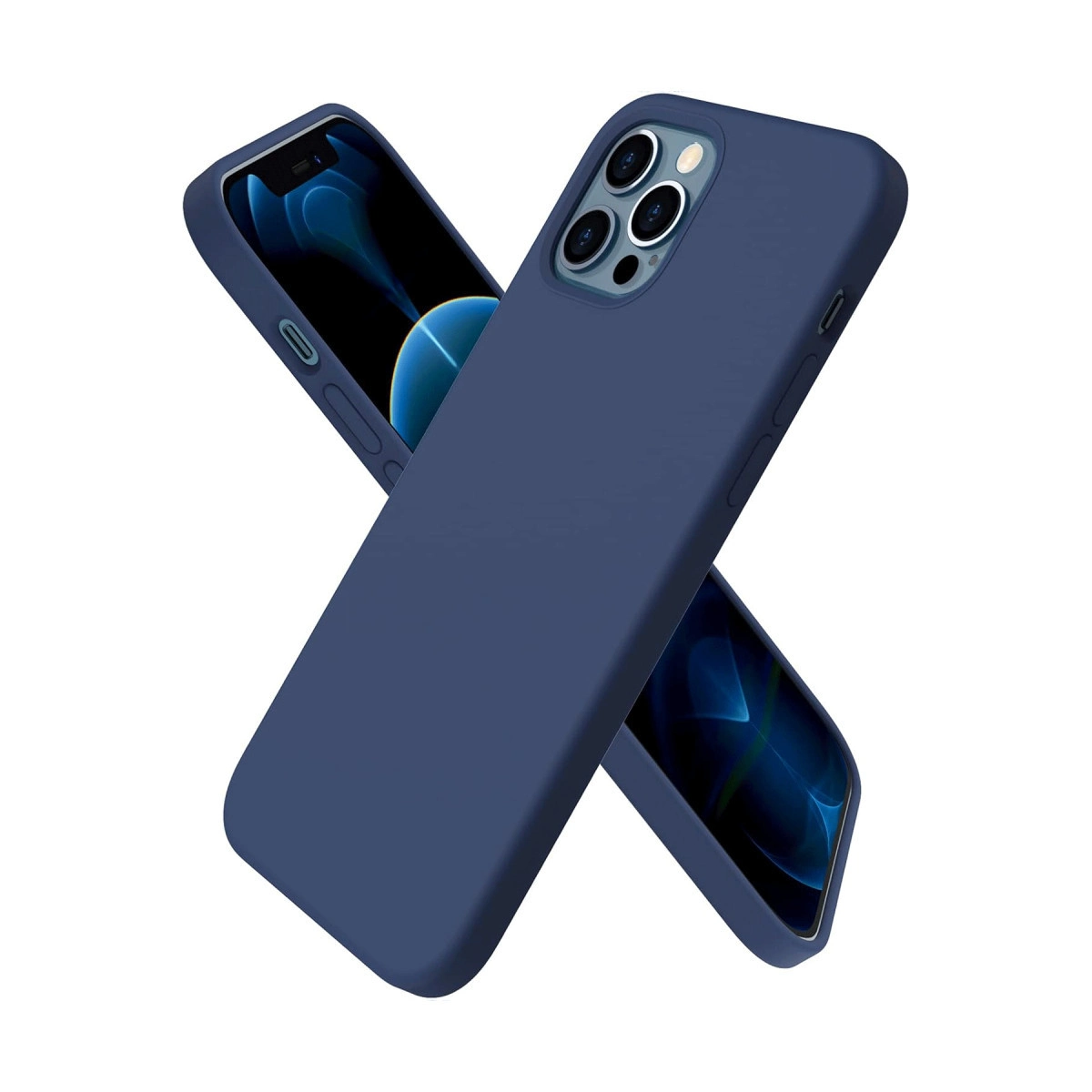NEWFACE iPhone 12 Pro Uyumlu First Silikon Telefon Kılıfı Lacivert