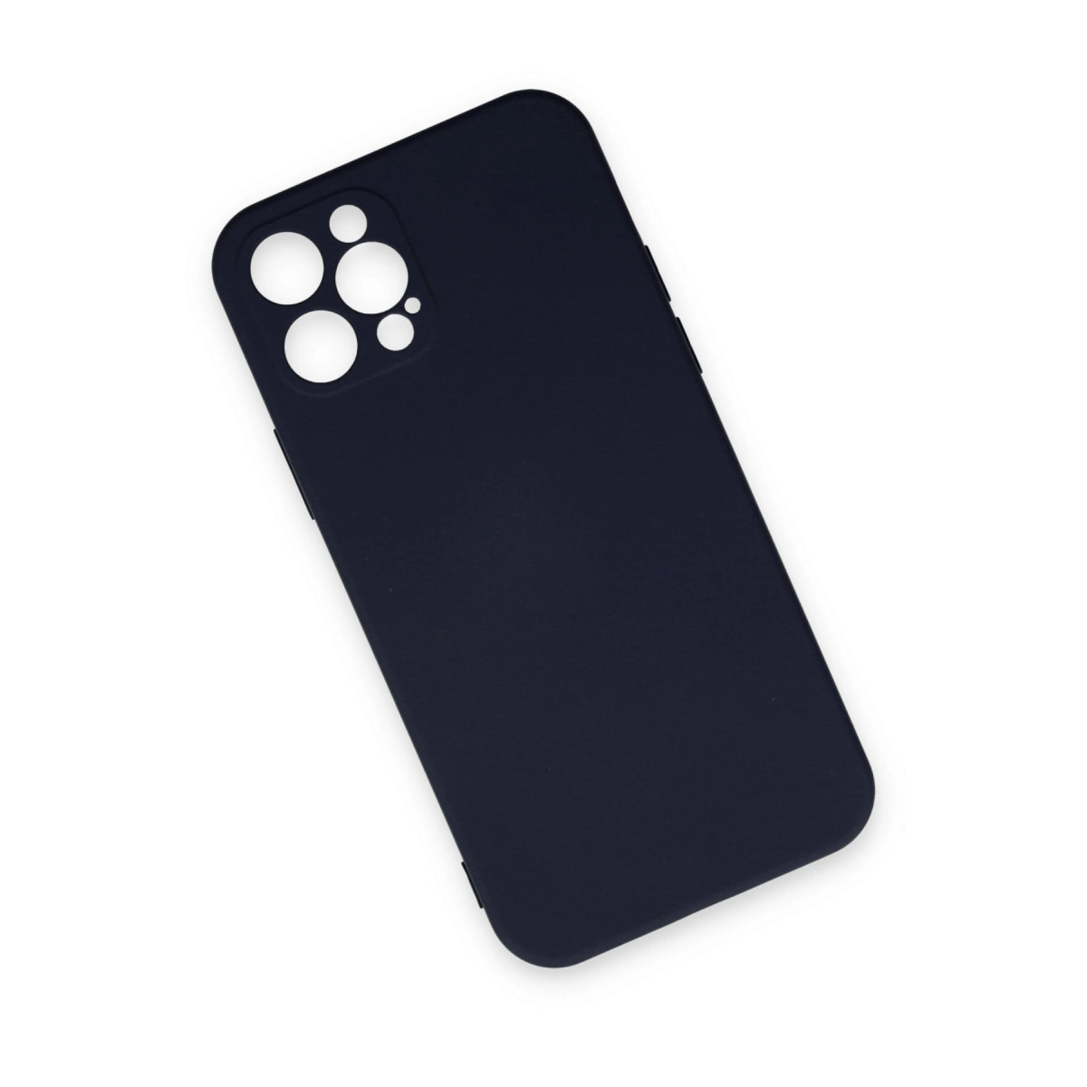 Dört kameralı kesikler için lacivert telefon kılıfı.
