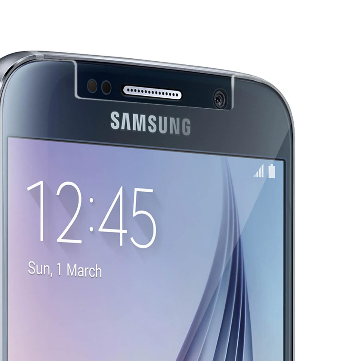 Parte anteriore di uno smartphone Samsung con orario 12:45 e data 1 marzo.