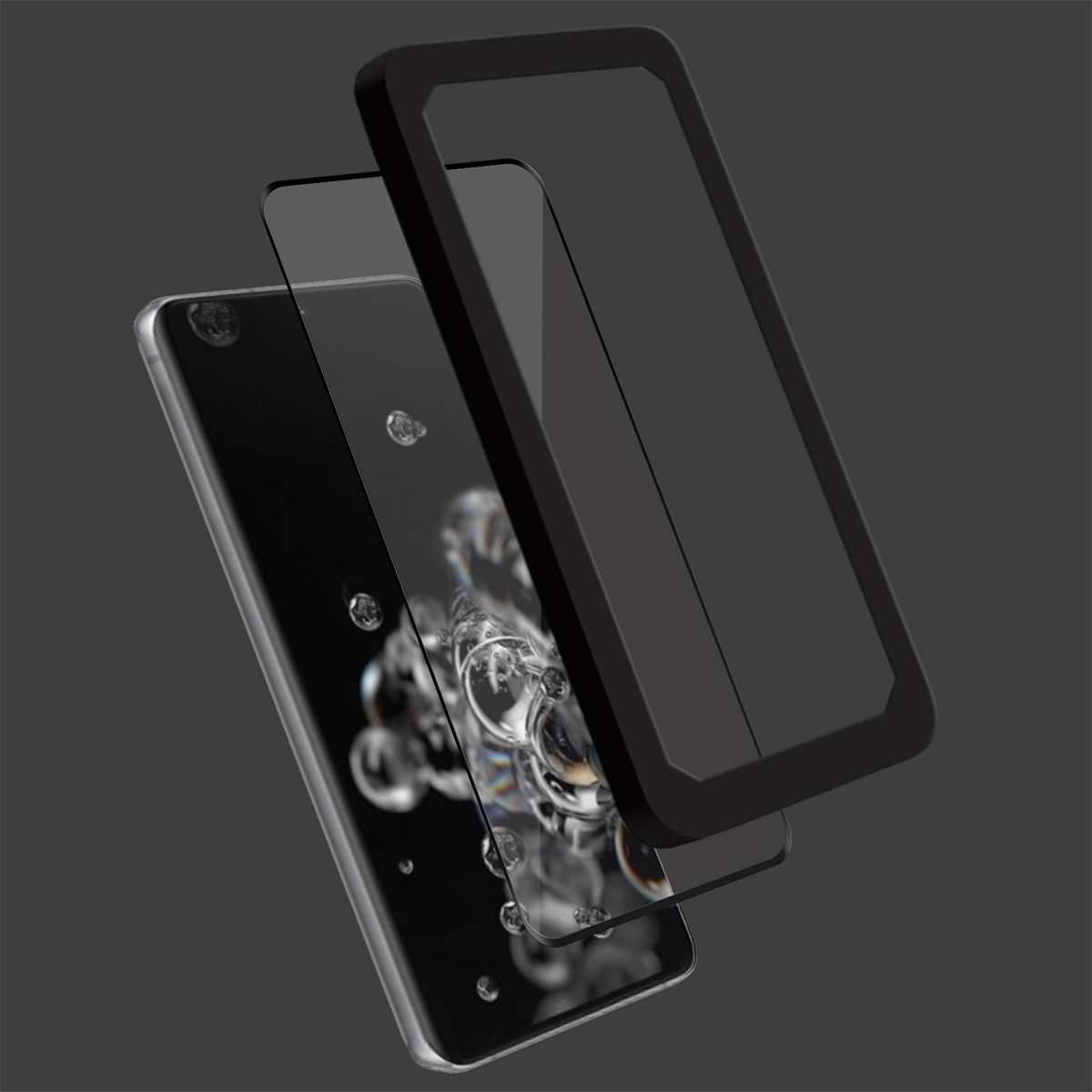 Una custodia nera per telefono con protezione schermo.