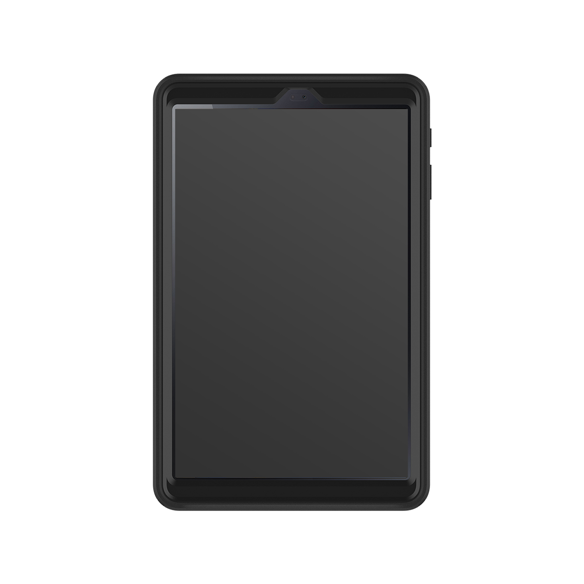Uno smartphone nero con schermo scuro, isolato su sfondo bianco.