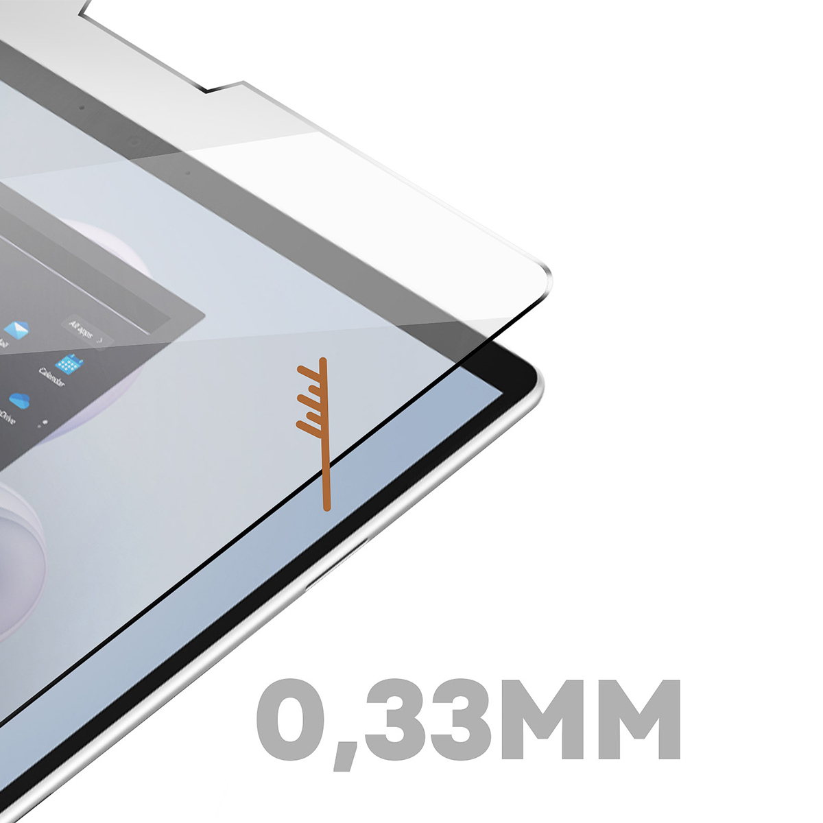 Un protecteur d'écran sur une tablette, 0,33 MM.