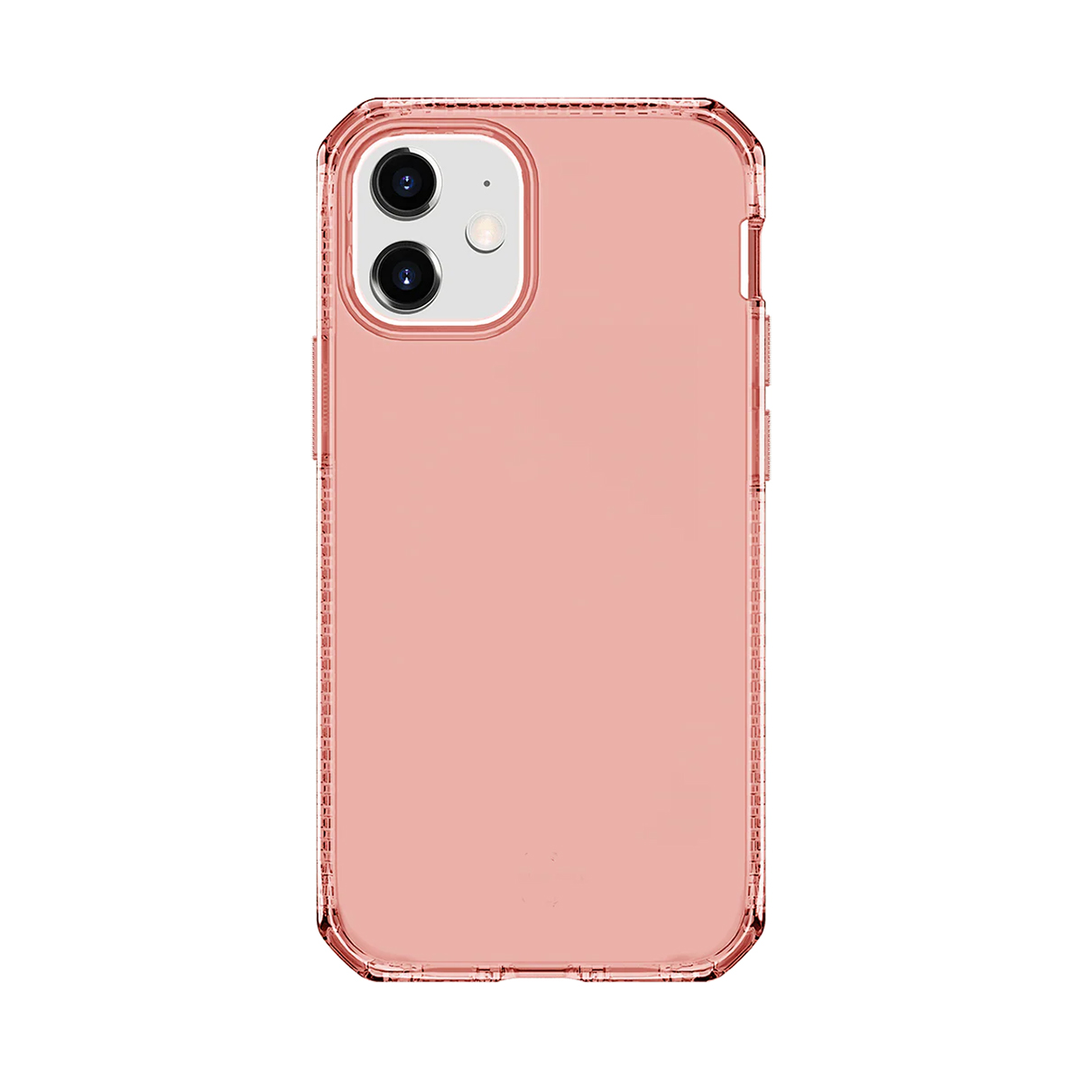 Una cover per telefono color oro rosa con doppia fotocamera posteriore.