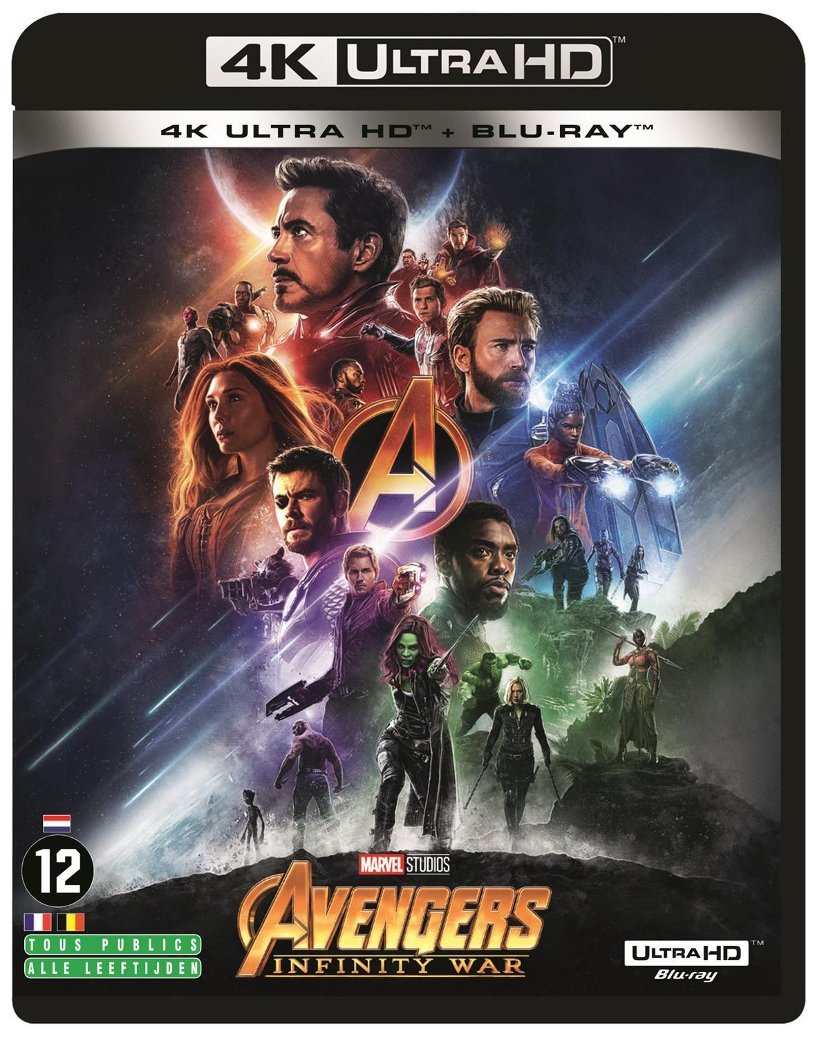 De Avengers vechten tegen Thanos op een rotsachtige planeet.