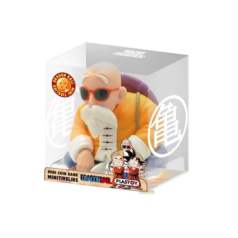 Dragon Ball Münzbank mit Meister Roshi, Krillin und Goku in einer durchsichtigen Box.