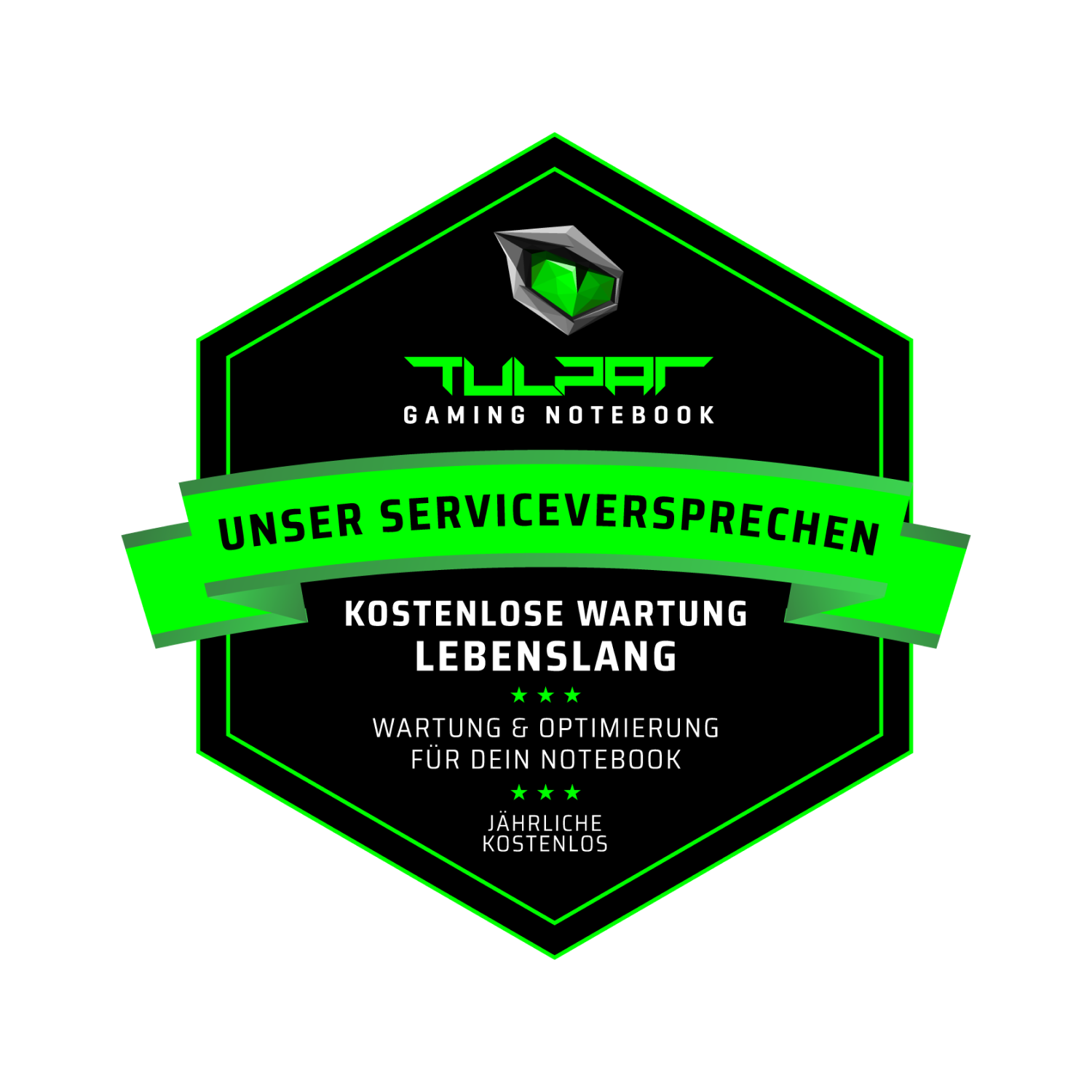 Tuljan Gaming Notebook: Unser Serviceversprechen, kostenlose Wartung lebenslang.