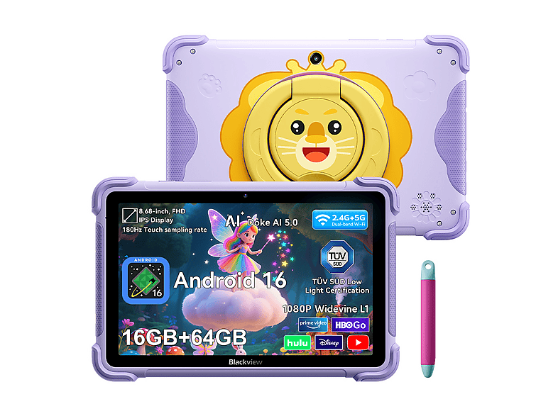 BLACKVIEW LINK 1 KIDS, 64 GB, Morado, 8,68 ", 4 GB RAM, Rockchip RK3562, Tablet Android | MediaMarkt