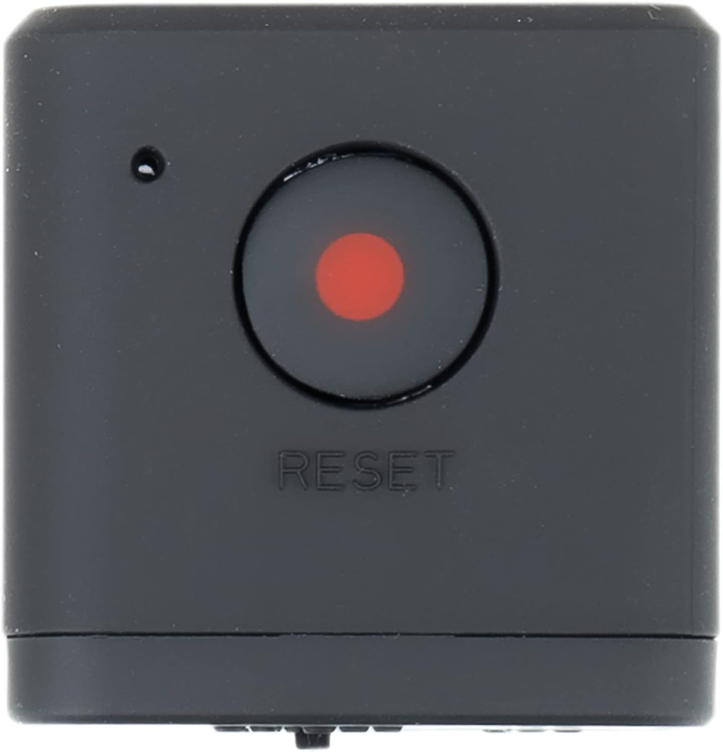 Schwarze Kamera mit rotem Aufnahmeknopf und "RESET"-Aufschrift.