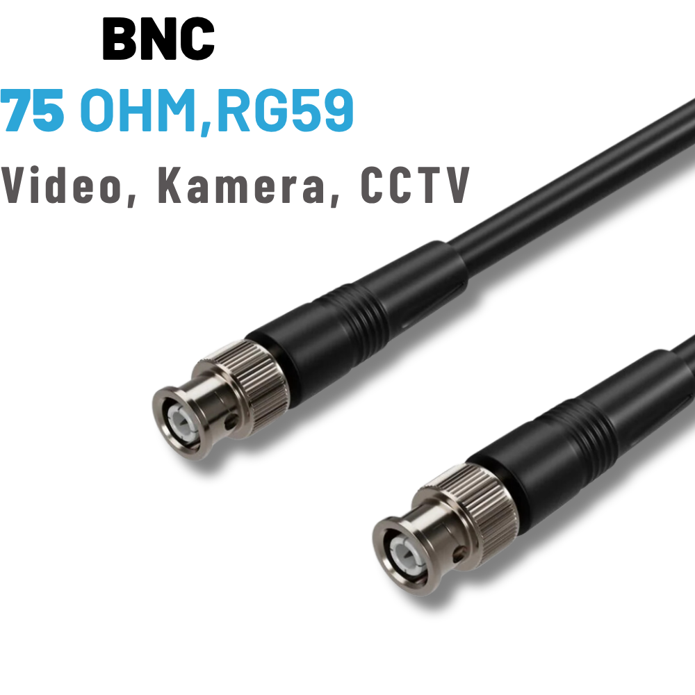 IRENIS 75 Ohm BNC Kablo Siyah