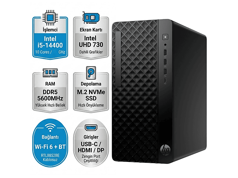 HP ProDesk 2 G1i B70VQAT 005 Intel Core i5-14400 8 GB RAM 512 GB