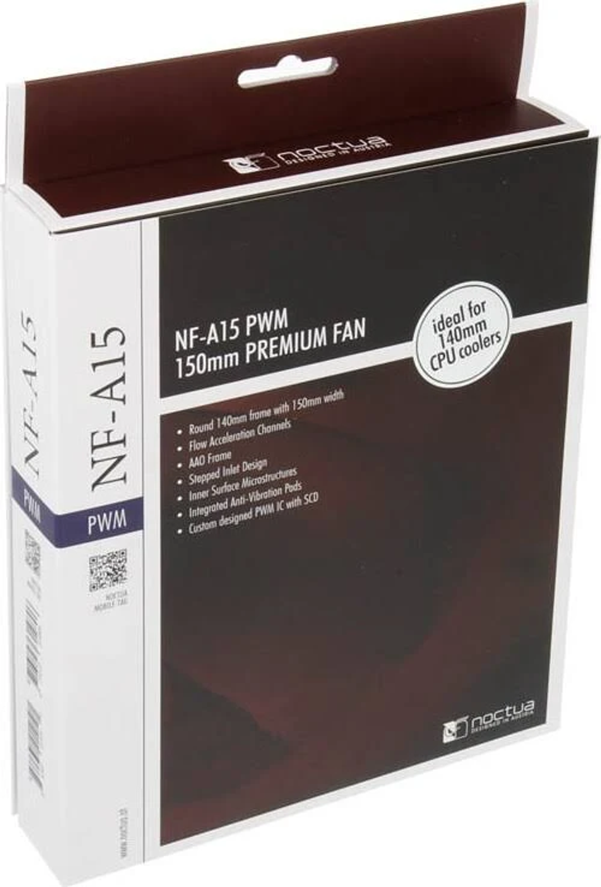 Pudełko wentylatora Noctua NF-A15 PWM 150mm Premium, idealne do chłodzenia CPU.