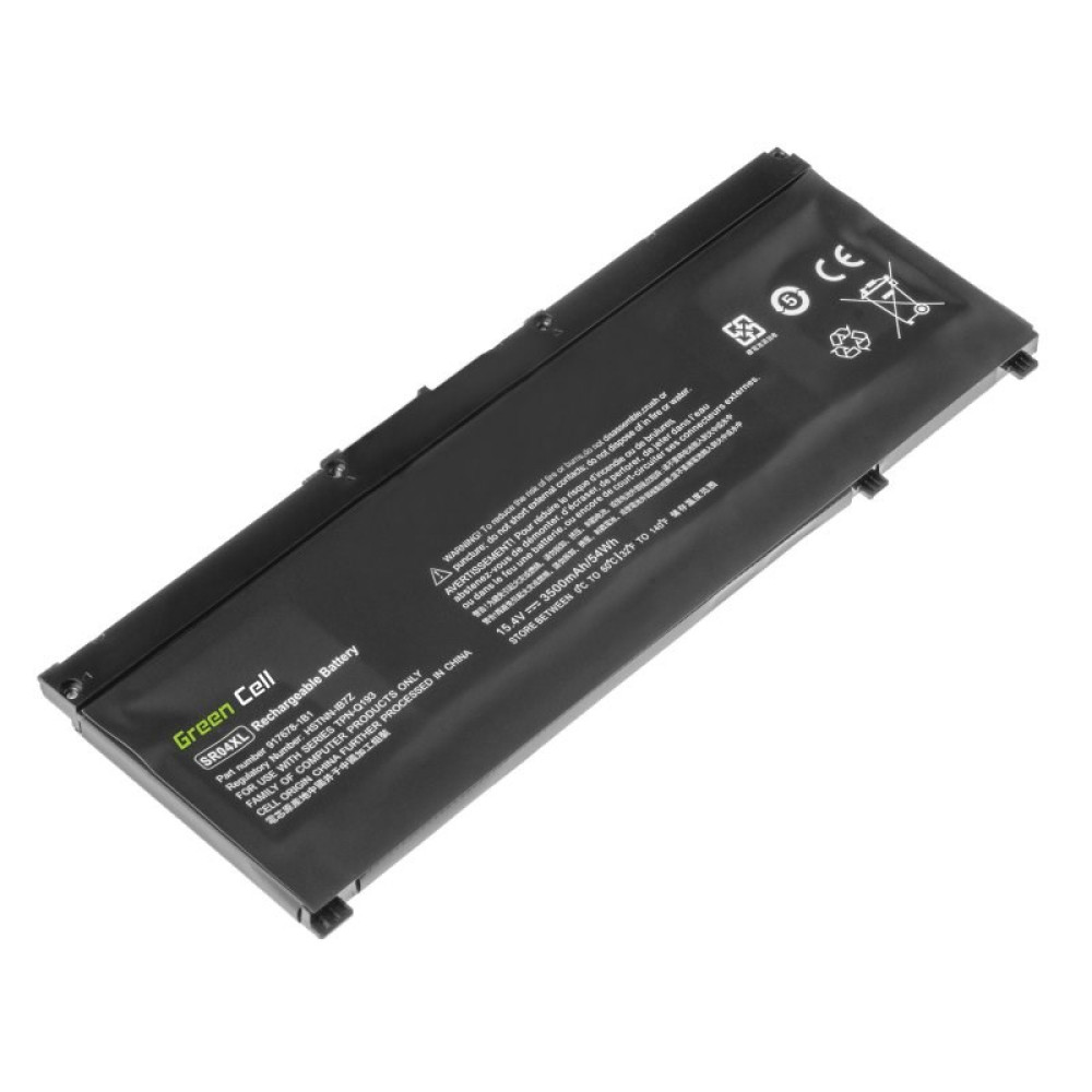 Czarna bateria do laptopa, model SR04XL, 15,4V, 3500mAh, z etykietami.