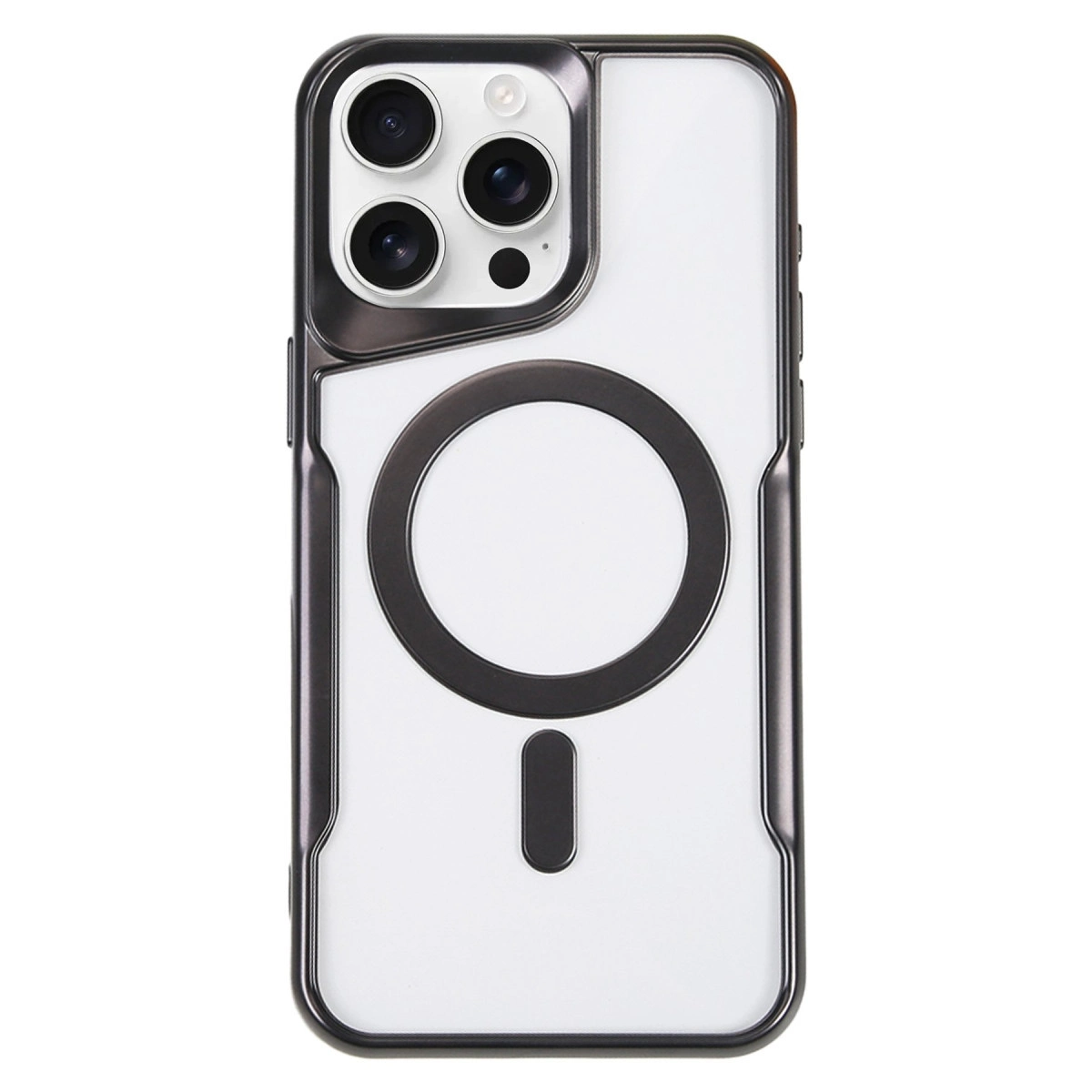 NEWFACE iPhone 16 Pro Uyumlu Boyi Magsafe Silikon Kapak Telefon Kılıfı Siyah
