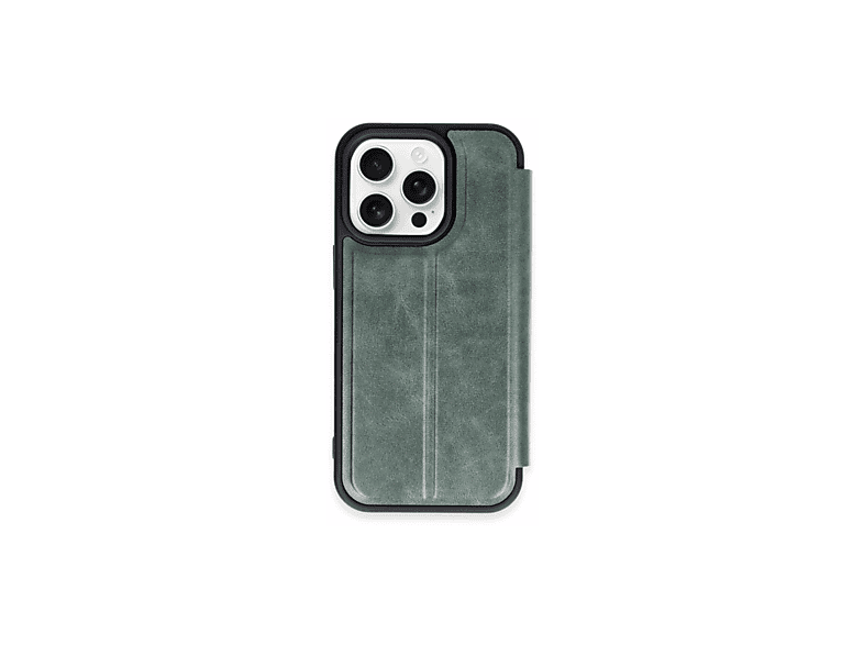 NEWFACE iPhone 15 Pro Max Uyumlu Flip Cover Telefon Kılıfı Koyu Yeşil