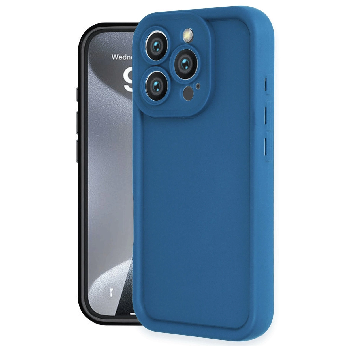 NEWFACE iPhone 16 Pro Uyumlu Viera Silikon Telefon Kılıfı Mavi