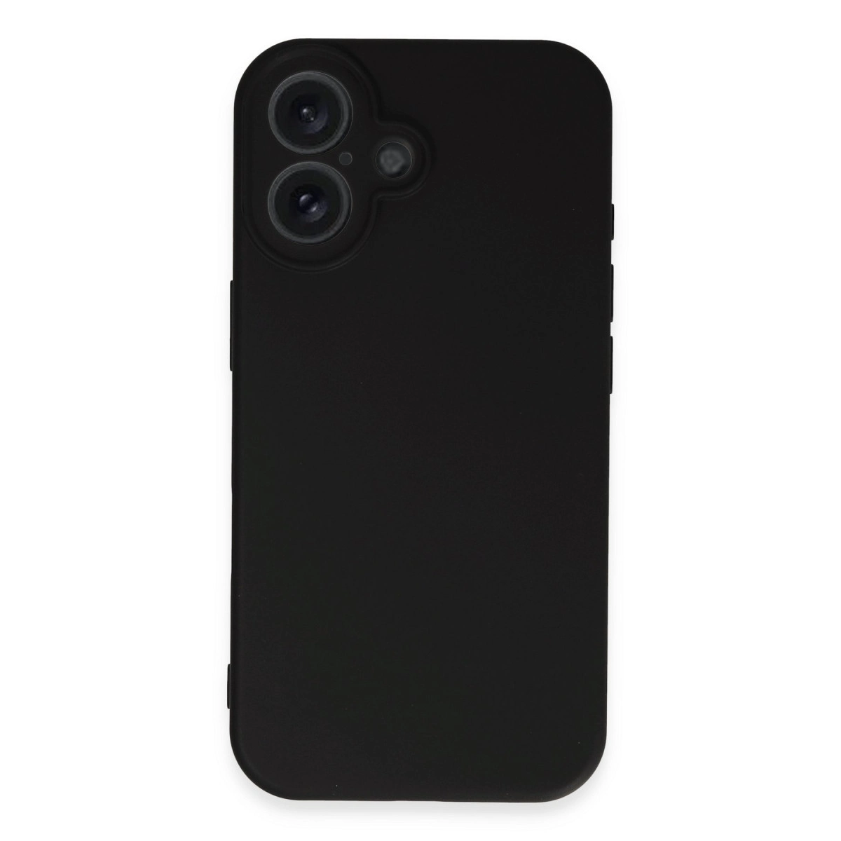 Arkada iki kamera ve flaşlı siyah telefon kılıfı.