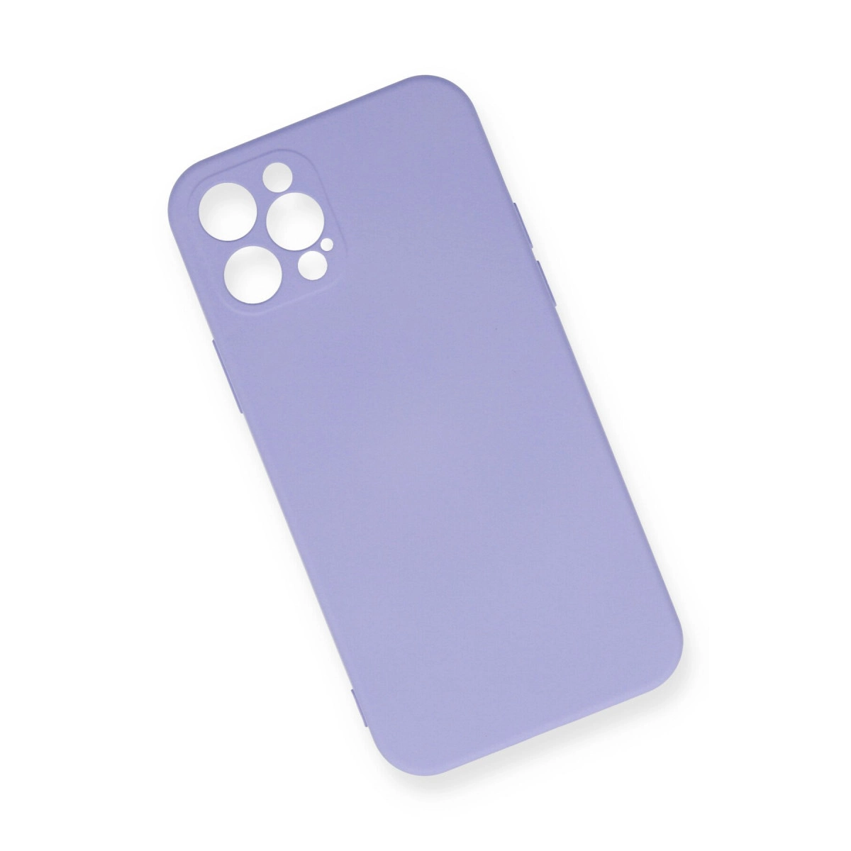 Kamera kesikli lavanta rengi telefon kılıfı.