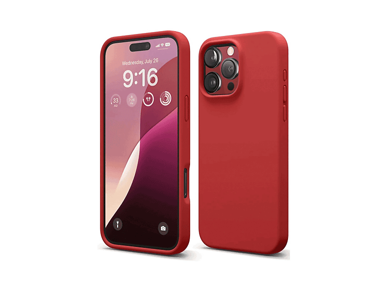 NEWFACE iPhone 16 Pro Uyumlu First Silikon Telefon Kılıfı Kırmızı