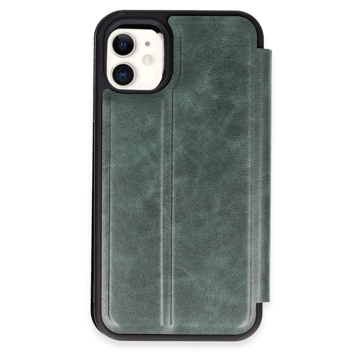 NEWFACE iPhone 11 Uyumlu Flip Cover Telefon Kılıfı Koyu Yeşil
