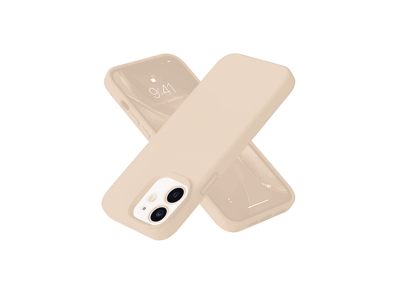 NEWFACE iPhone 12 Uyumlu Nano İçi Kadife Silikon Telefon Kılıfı Pudra