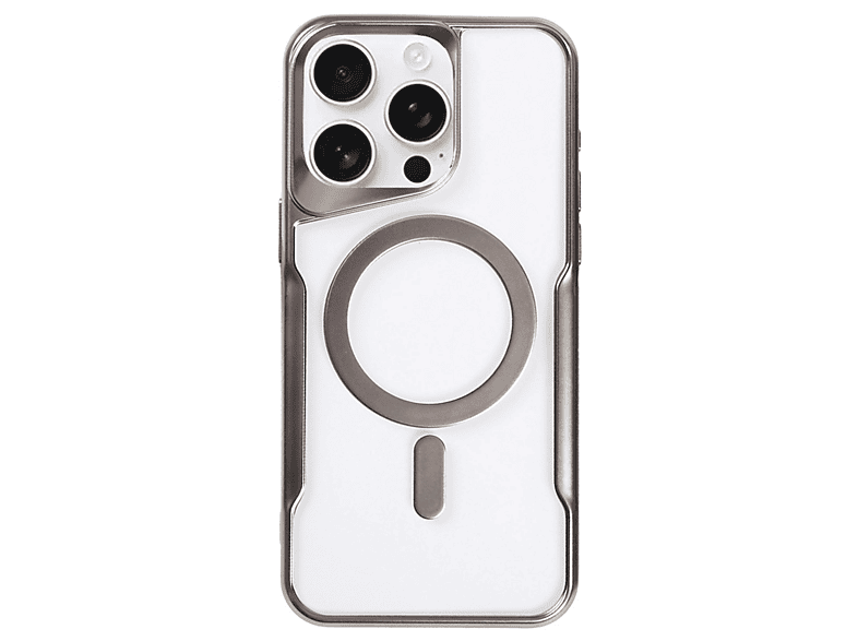 NEWFACE iPhone 16 Pro Max Uyumlu Boyi Magsafe Silikon Kapak Telefon Kılıfı Titanyum Gri