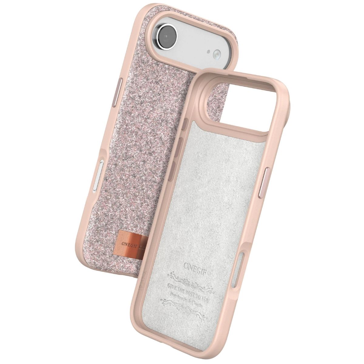 NEWFACE iPhone 17 Air Uyumlu Bright Simli Kapak Telefon Kılıfı Pembe