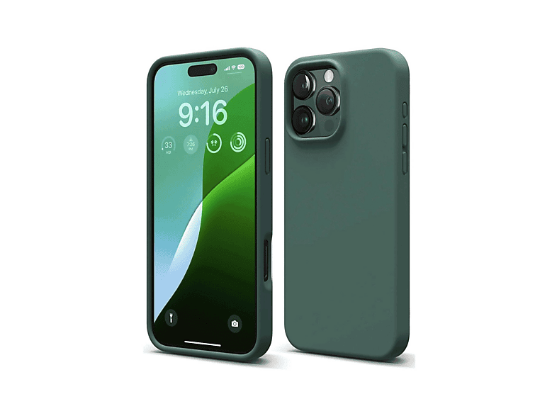 NEWFACE iPhone 16 Pro Max Uyumlu First Silikon Telefon Kılıfı Koyu Yeşil