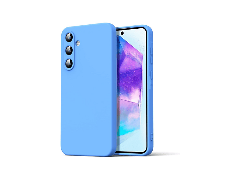 NEWFACE Samsung Galaxy A16 5G Uyumlu Nano İçi Kadife Silikon Telefon Kılıfı Mavi