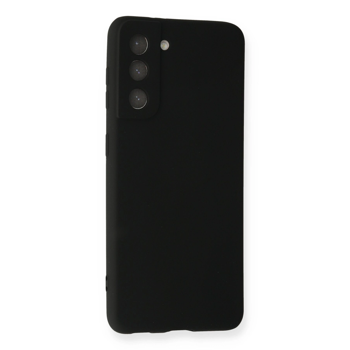 Arkada üç kamerası olan siyah akıllı telefon kılıfı.