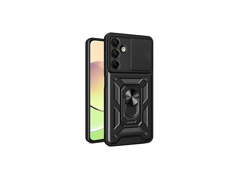 NEWFACE Samsung Galaxy A16 5G Uyumlu Pars Lens Yüzüklü Silikon Telefon Kılıfı Siyah