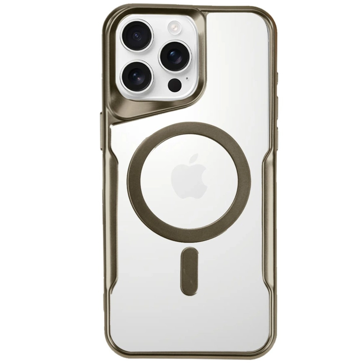 NEWFACE iPhone 16 Pro Max Uyumlu Boyi Magsafe Silikon Kapak Telefon Kılıfı Çöl Titanyum