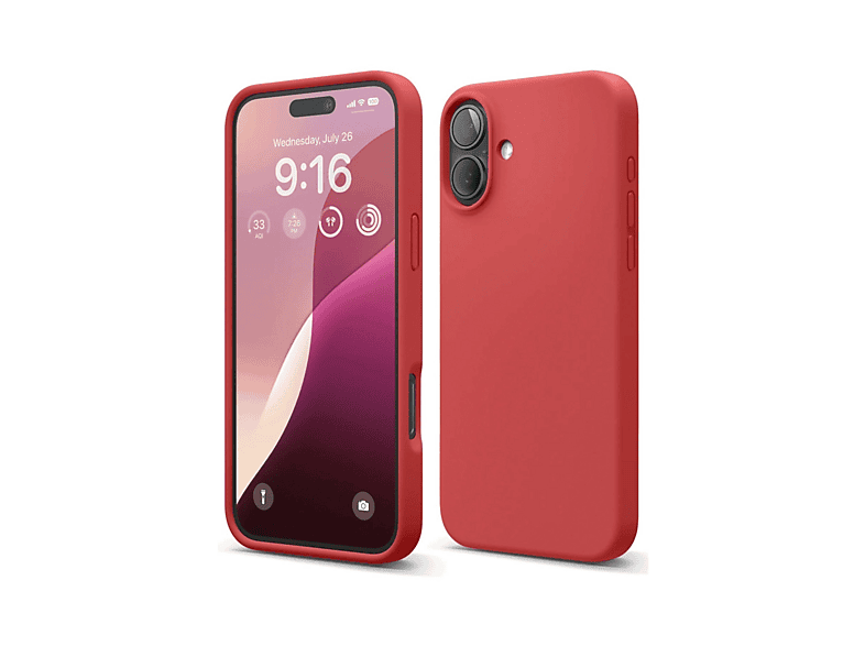 NEWFACE iPhone 16 Plus Uyumlu Nano İçi Kadife Silikon Telefon Kılıfı Kırmızı