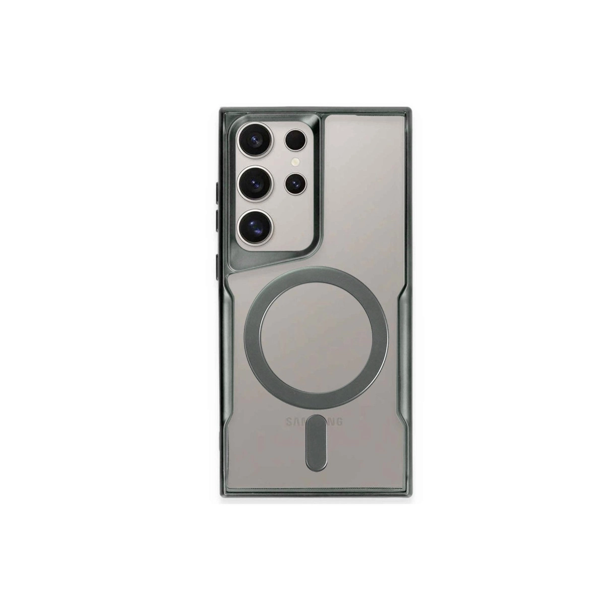 NEWFACE Samsung Galaxy S24 Ultra Uyumlu Boyi Magsafe Silikon Kapak Telefon Kılıfı Yeşil
