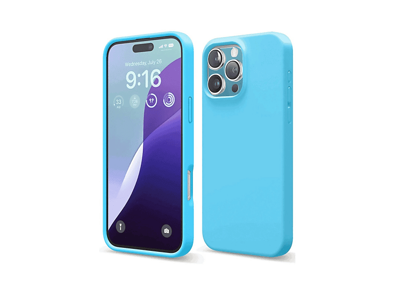 NEWFACE iPhone 16 Pro Max Uyumlu Nano İçi Kadife Silikon Telefon Kılıfı Mavi