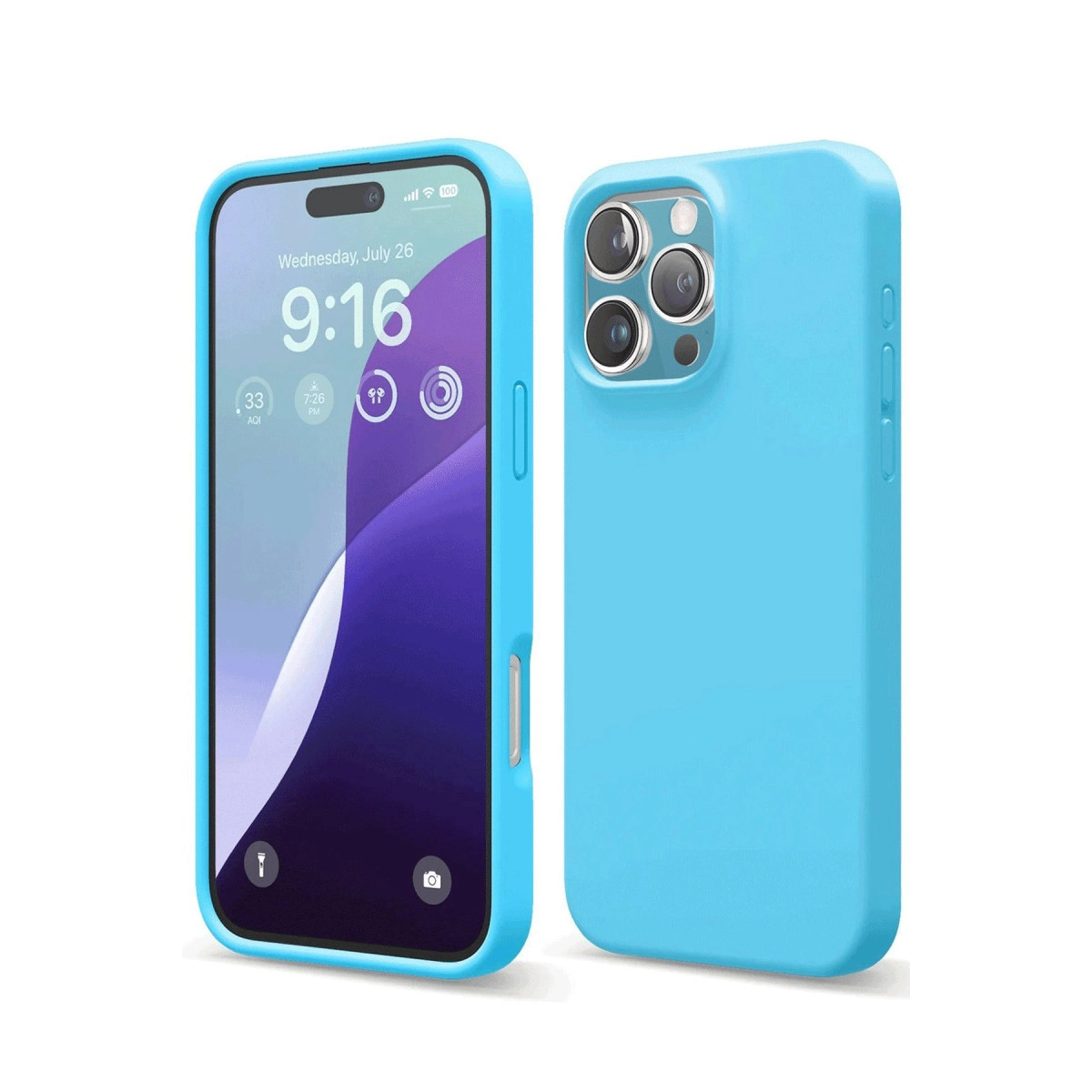 NEWFACE iPhone 16 Pro Max Uyumlu Nano İçi Kadife Silikon Telefon Kılıfı Mavi