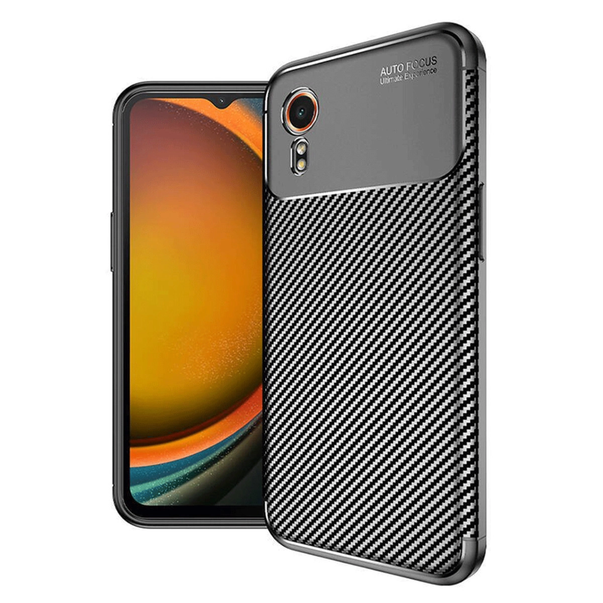 NEWFACE Samsung Galaxy Xcover 7 Uyumlu Auto Focus Karbon Kapak Telefon Kılıfı Siyah