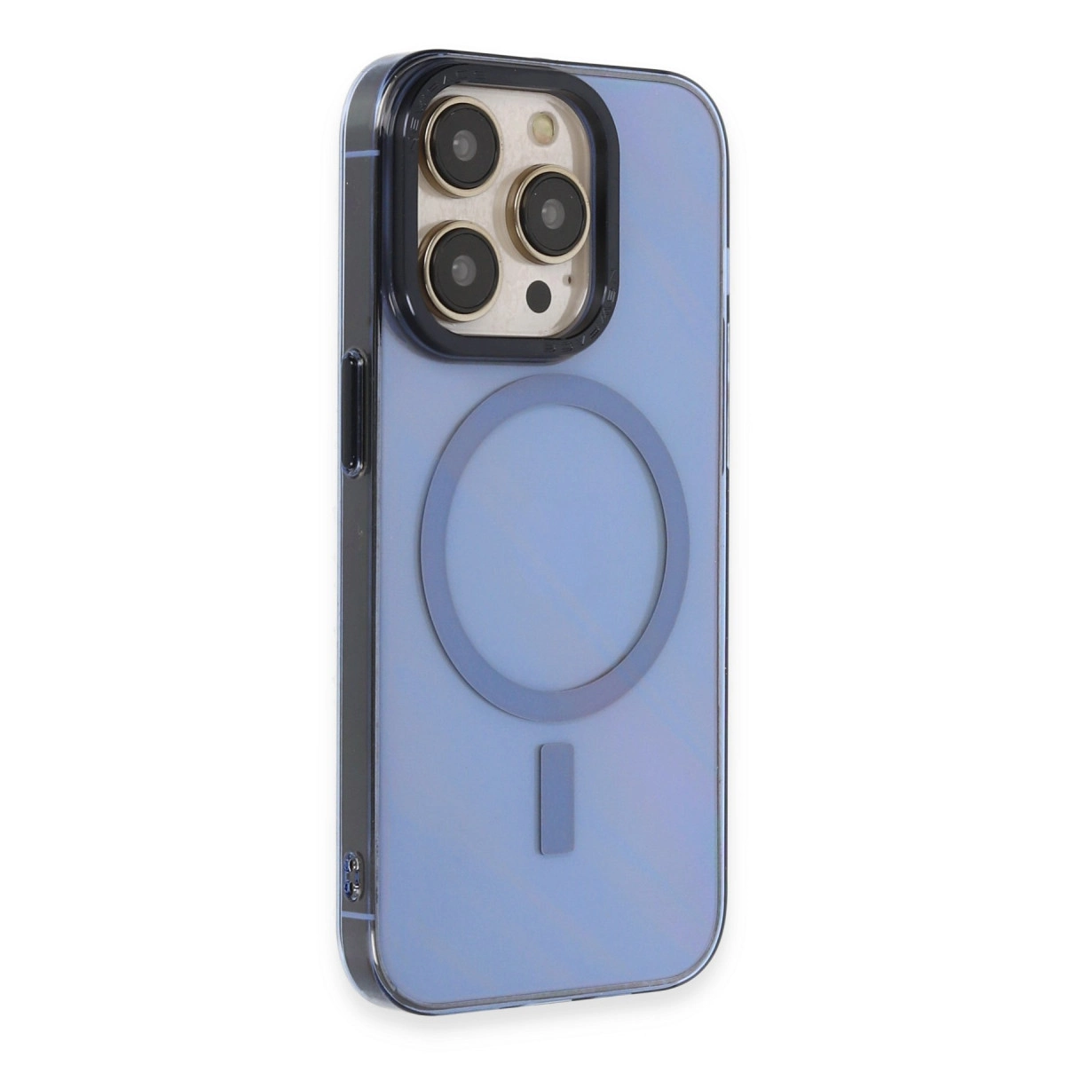 NEWFACE iPhone 14 Pro Max Uyumlu Anka Pc Magneticsafe Sert Metal Kapak Telefon Kılıfı Sierra Blue