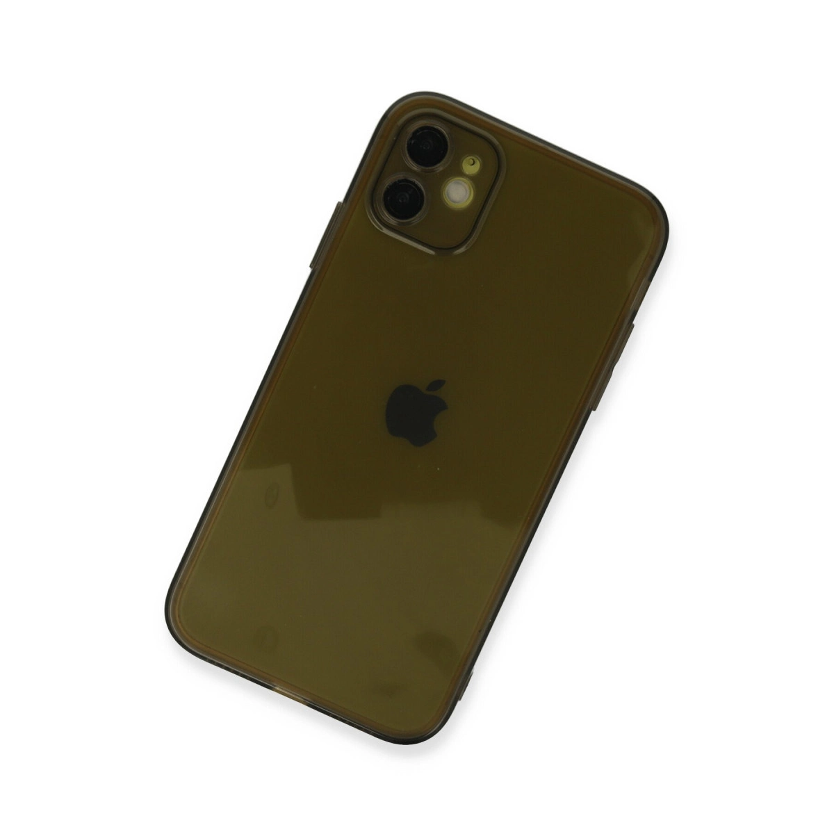 İki kameralı, altın-kahverengi iPhone ve Apple logosu.