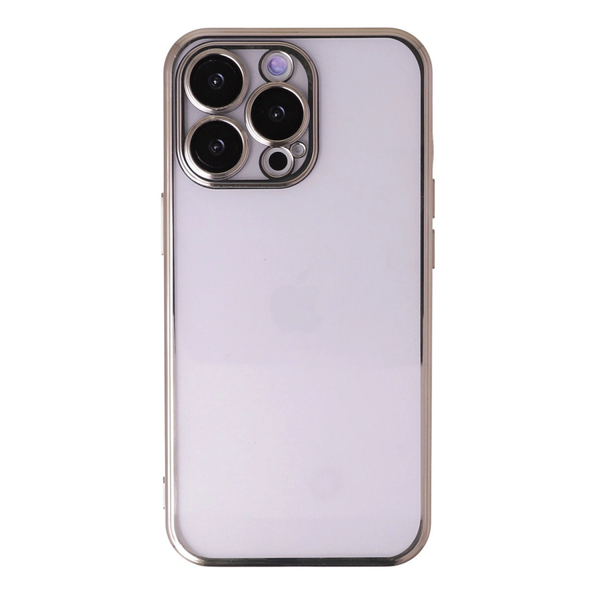 NEWFACE iPhone 13 Pro Max Uyumlu Kamera Korumalı Lensli Silikon Telefon Kılıfı Altın