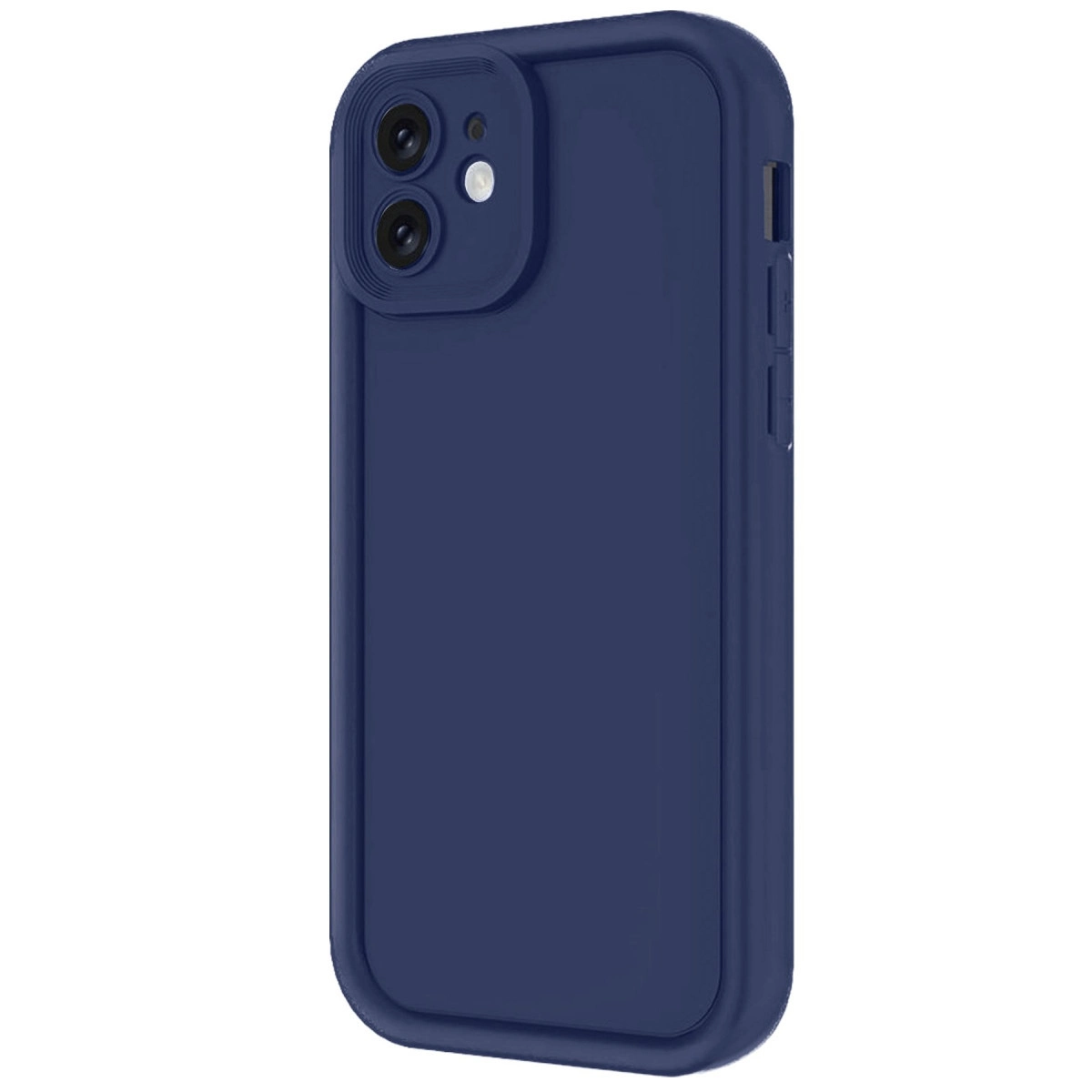Arkada iki kamerası olan akıllı telefon için lacivert kılıf.