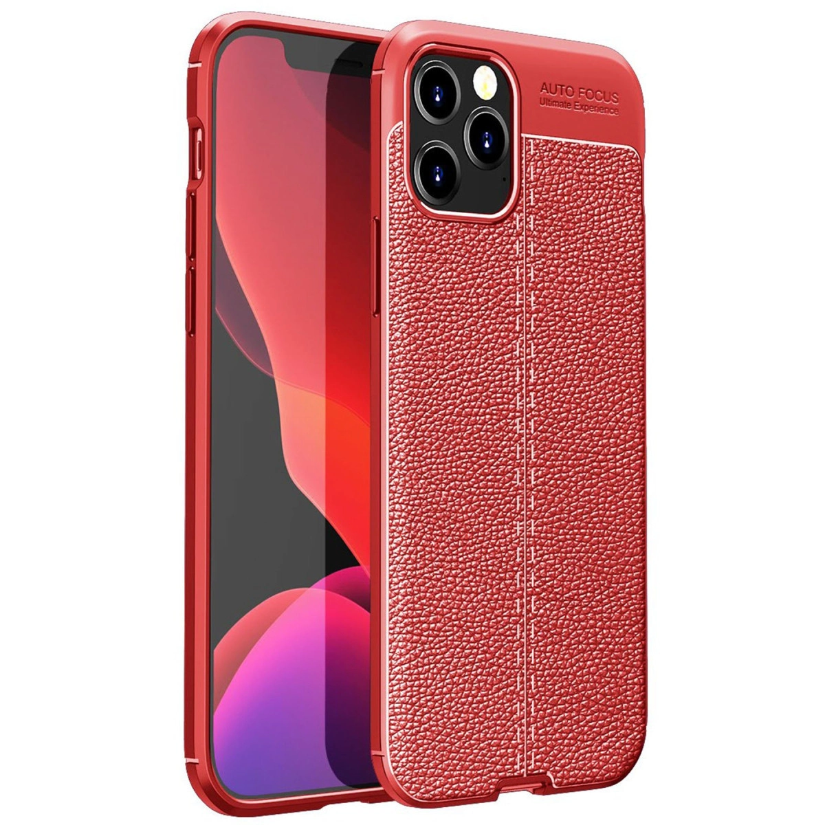 NEWFACE iPhone 12 Pro Uyumlu Auto Focus Kapak Telefon Kılıfı Kırmızı