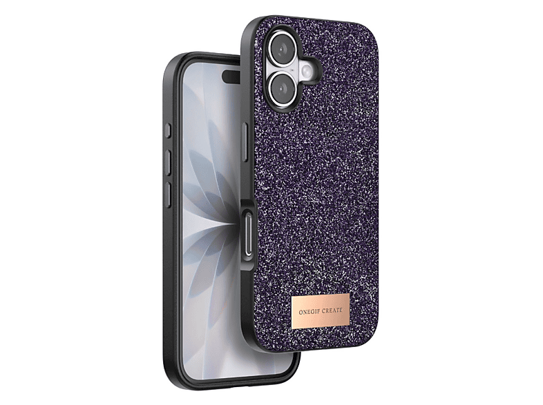 NEWFACE iPhone 17 Uyumlu Bright Simli Kapak Telefon Kılıfı Derin Mor