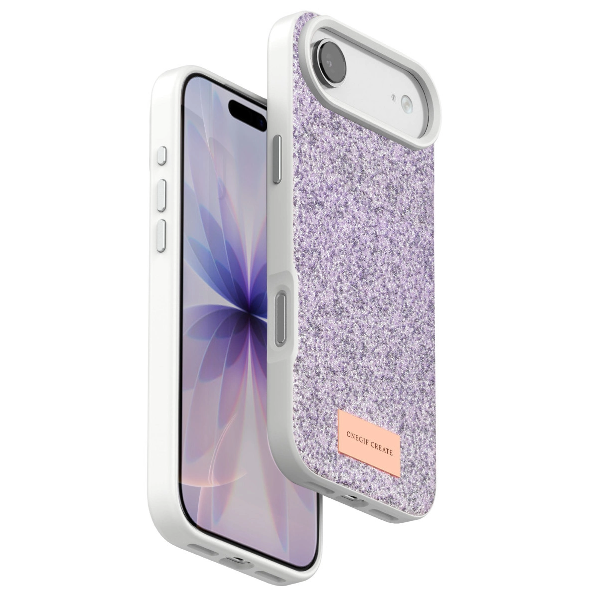 NEWFACE iPhone 17 Air Uyumlu Bright Simli Kapak Telefon Kılıfı Lila