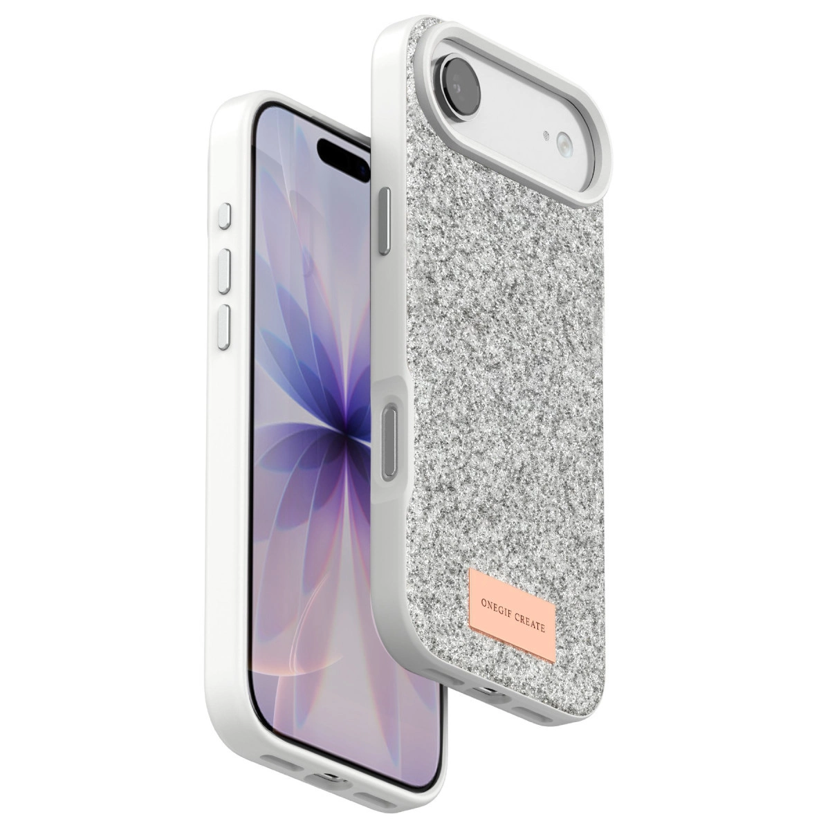 NEWFACE iPhone 17 Air Uyumlu Bright Simli Kapak Telefon Kılıfı Beyaz