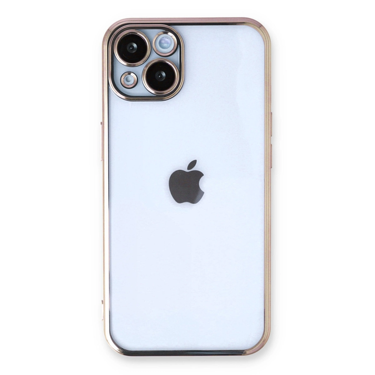 NEWFACE iPhone 14 Uyumlu Kamera Korumalı Lensli Silikon Telefon Kılıfı Altın