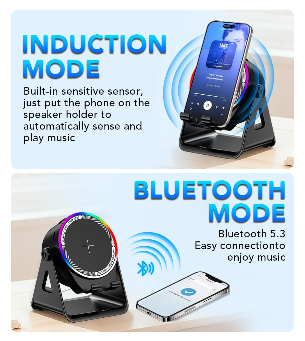 Ein Lautsprecher mit Ladefunktion: Induktions- und Bluetooth-Modus.