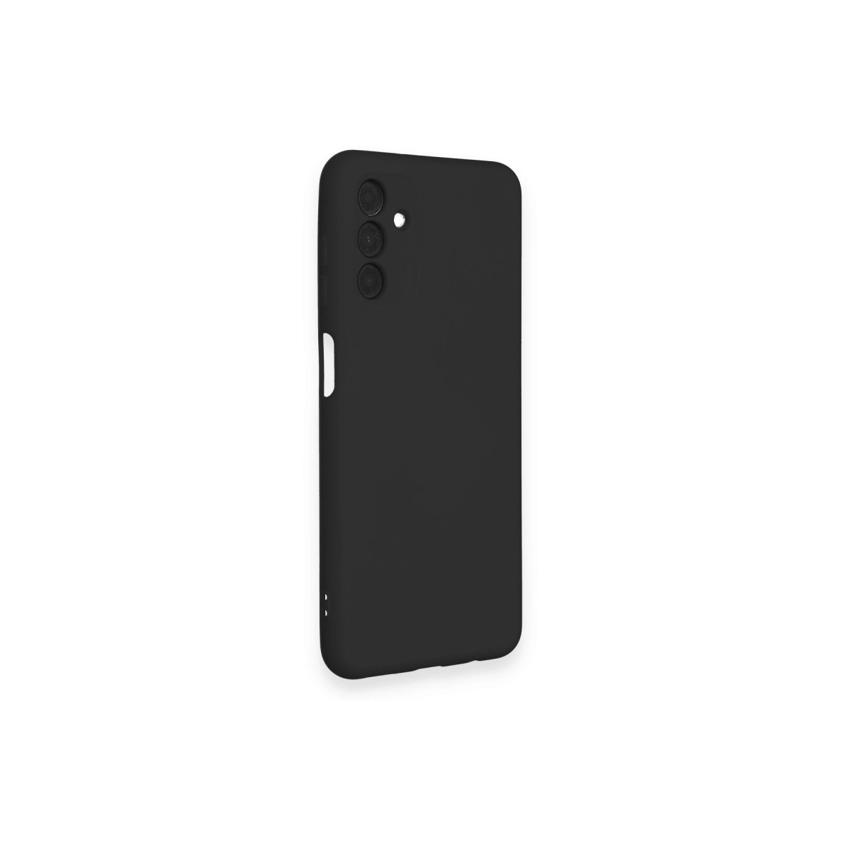 Arkada üç kamera lensi olan siyah telefon kılıfı.