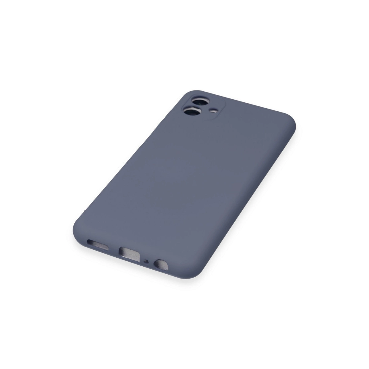 Beyaz zeminde koyu mavi telefon kılıfı.