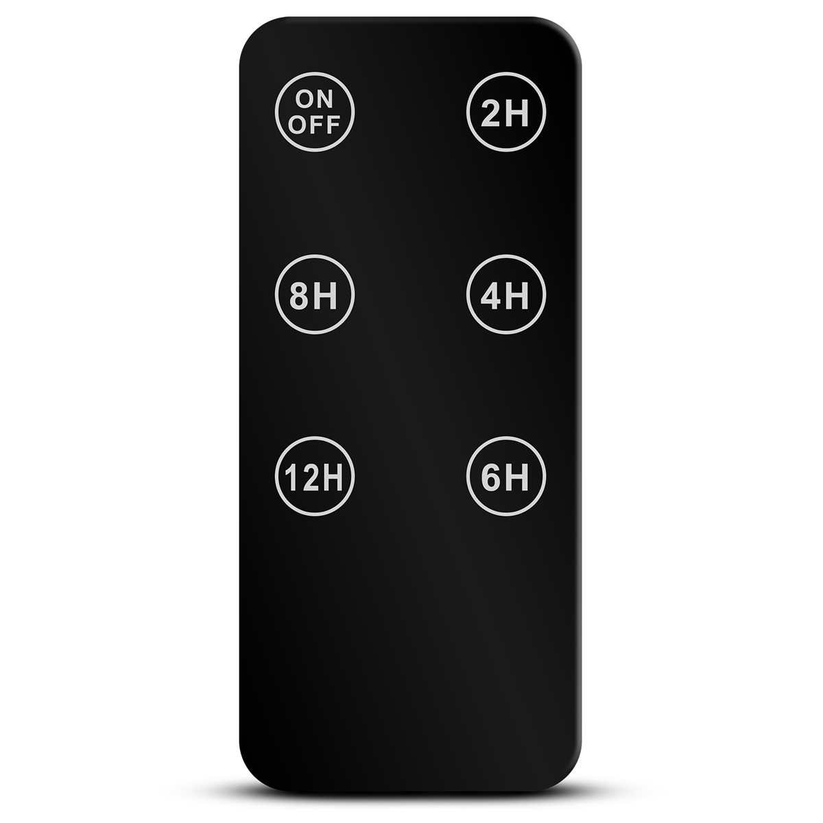 Czarny pilot z przyciskami timera: WŁ./WYŁ., 2H, 8H, 4H, 12H, 6H.