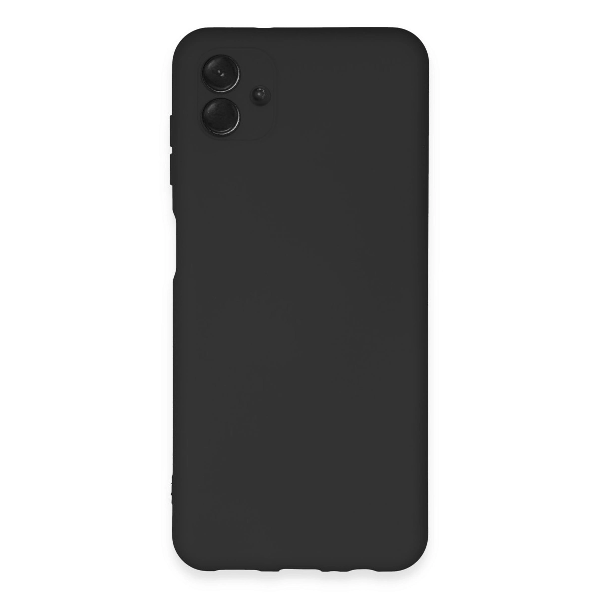 Sol üstte iki kamera lensi olan siyah telefon kılıfı.